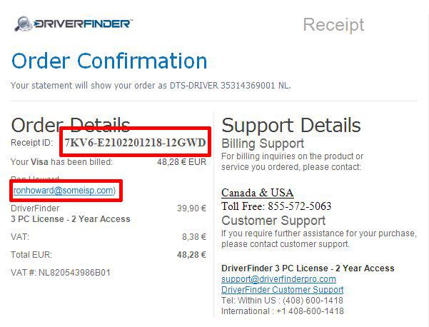 Default Receipt Example