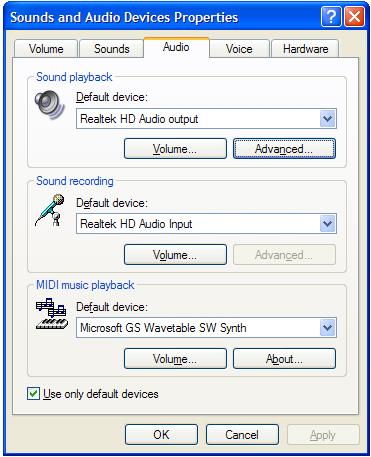 Audio Default Device